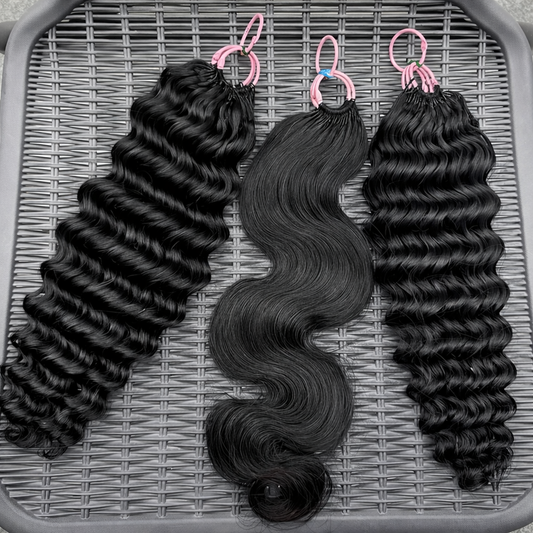 Pre-Separated Crochet Human Hair Extensions.